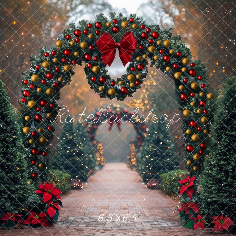 Kate Christmas Arch Garland Pine Trees Backdrop Designed by Mini MakeBelieve