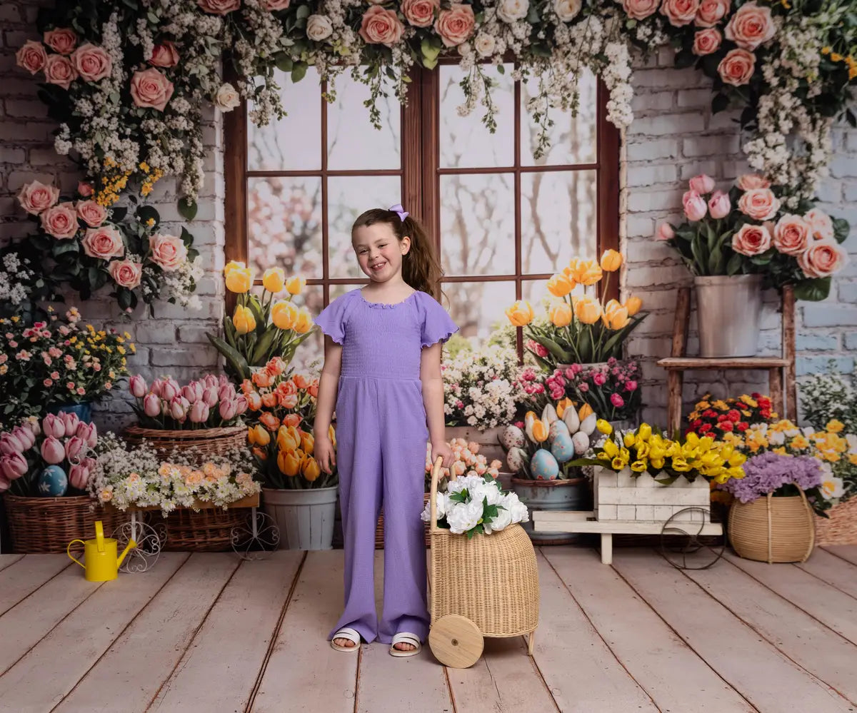Kate Easter Floral Arch Spring Window Backdrop Designed by Emetselch