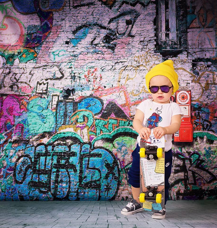 Kate Broken Walls Children Street Graffiti Photography Backgrounds -UK