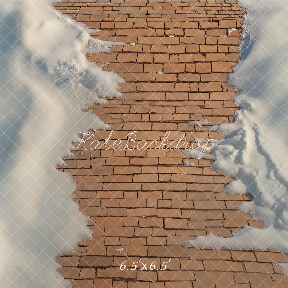 Kate Cobblestone Path Snow Floor Backdrop Designed by Emetselch -UK