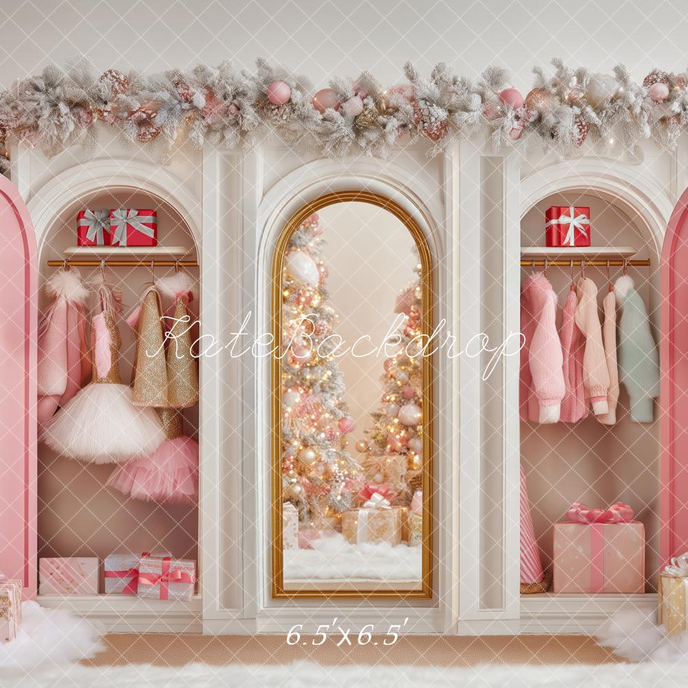 Kate Pink Closet Christmas Trees Backdrop Designed by Patty Robert