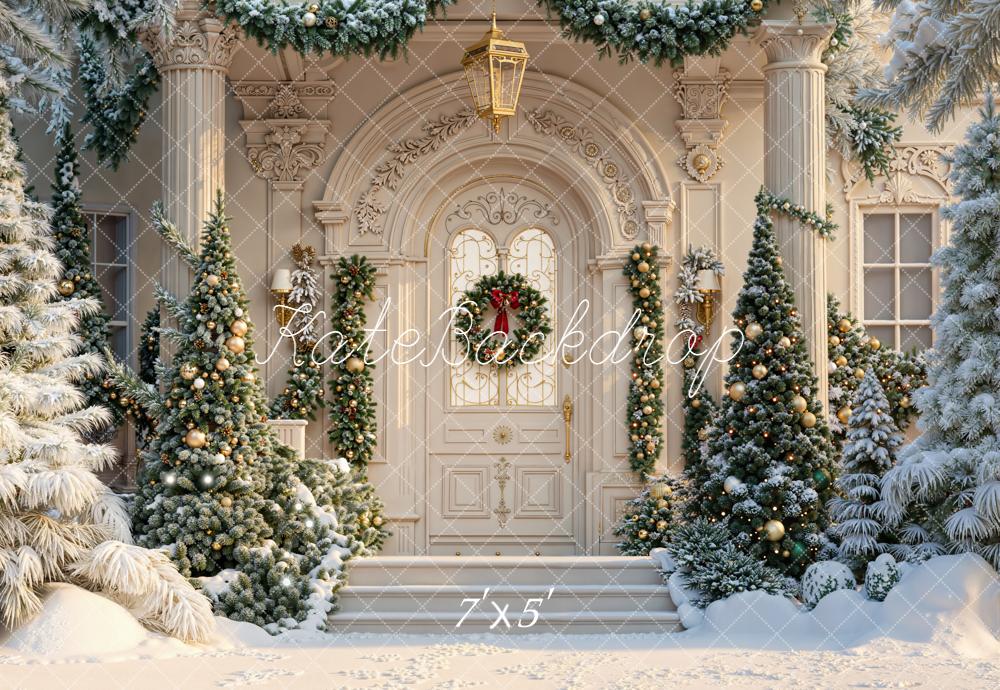 Kate Christmas Snowy Trees Doorway Backdrop Designed by Emetselch -UK