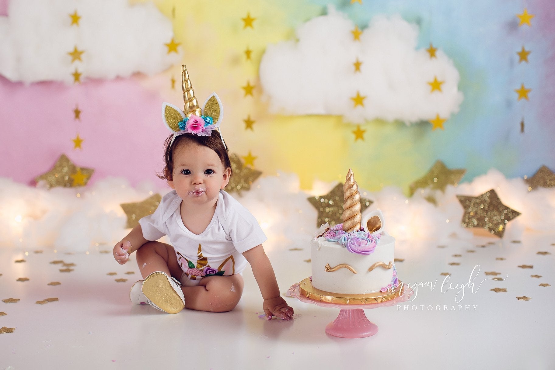 Lightning Deals Kate Fantasy Clouds Stars Backdrop Designed by Megan Leigh Photography