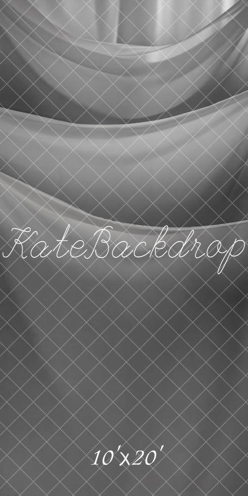 Kate Grey Draped Curtains Backdrop Designed by Emetselch -UK
