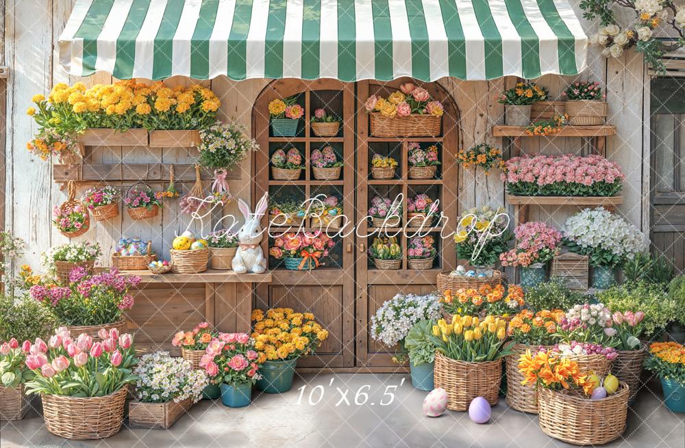 Kate Easter Bunny Flower Shop Fleece Backdrop Designed by Emetselch