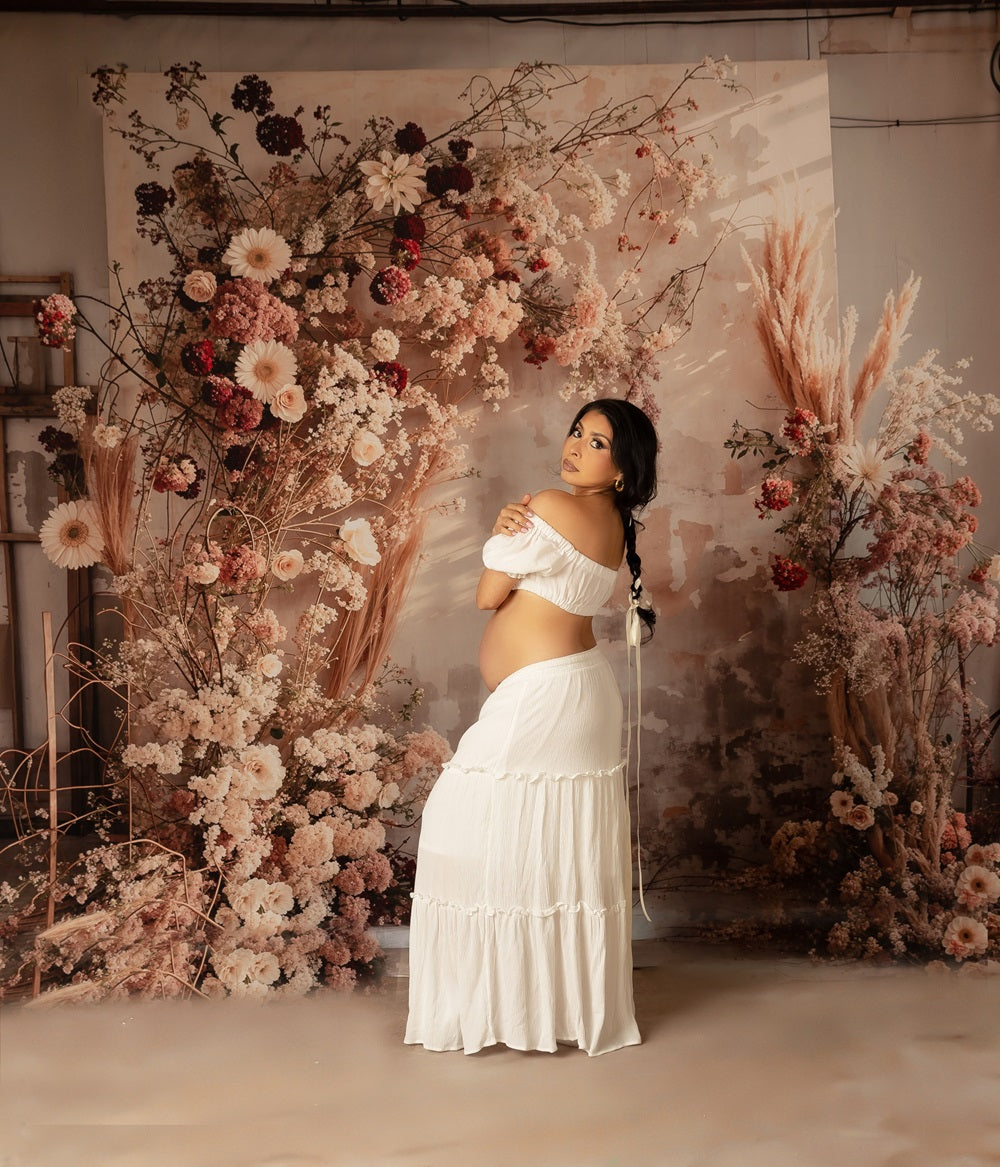 Kate Boho Reed Flower Wood Wall Backdrop Designed by Emetselch -UK