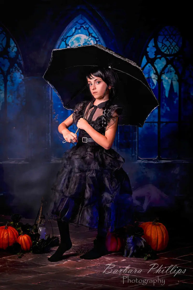 Kate Halloween Vintage Castle Midnight Backdrop Designed by Emetselch -UK