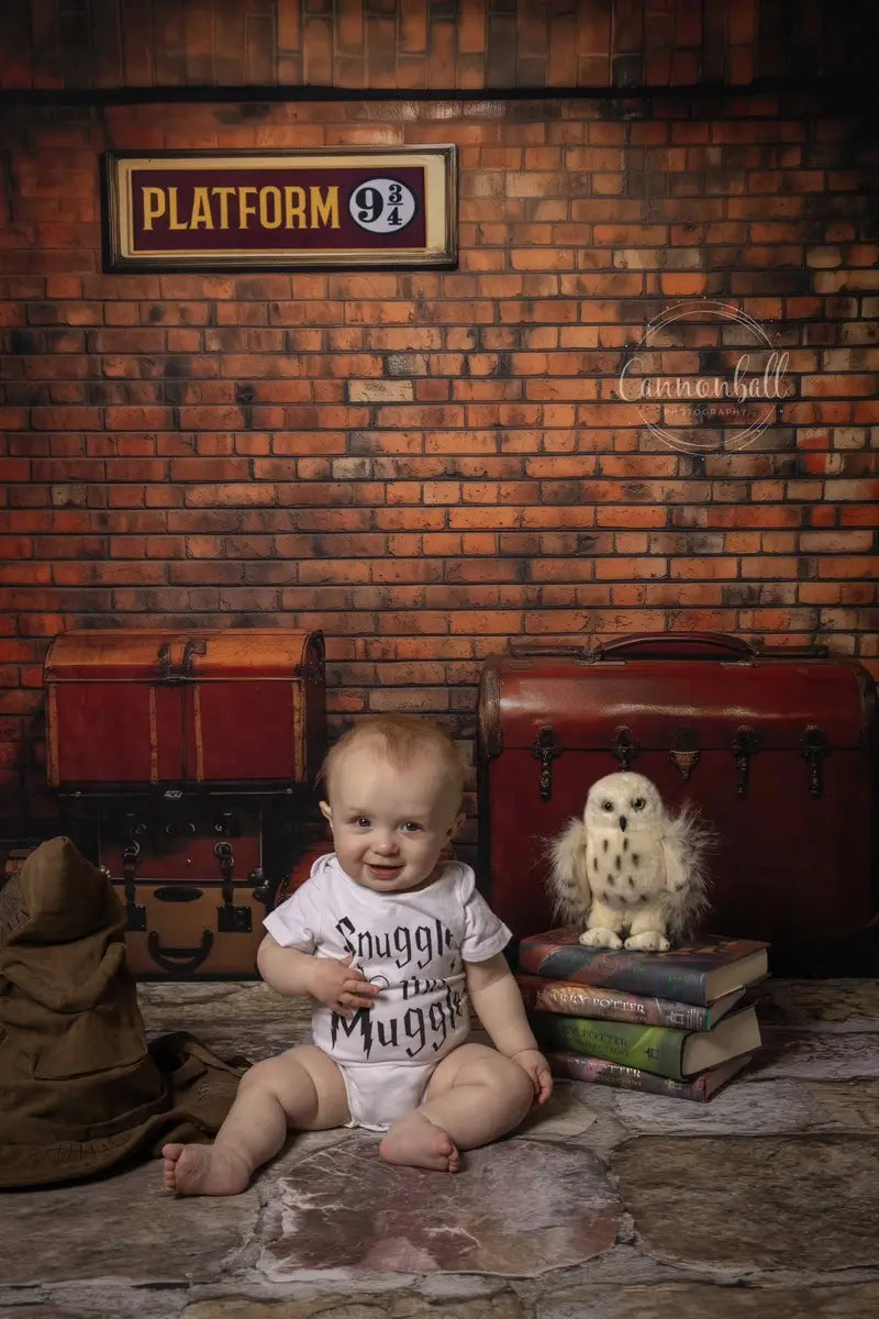 Kate Wizard Train Station Platform Brick Backdrop Designed by Patty Robert -UK