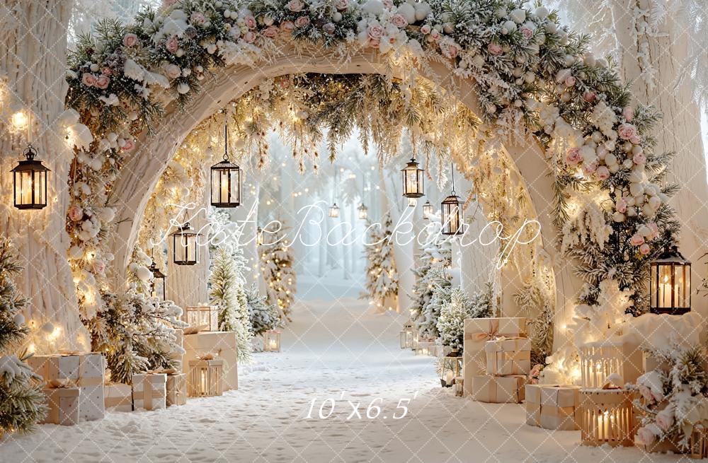 Kate Winter Flower Arch Lanterns Presents Fleece Backdrop Designed by Emetselch -UK
