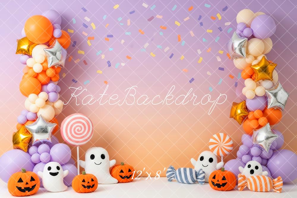 Kate Halloween Balloons Pumpkins Ghosts Backdrop Designed by Patty Robert