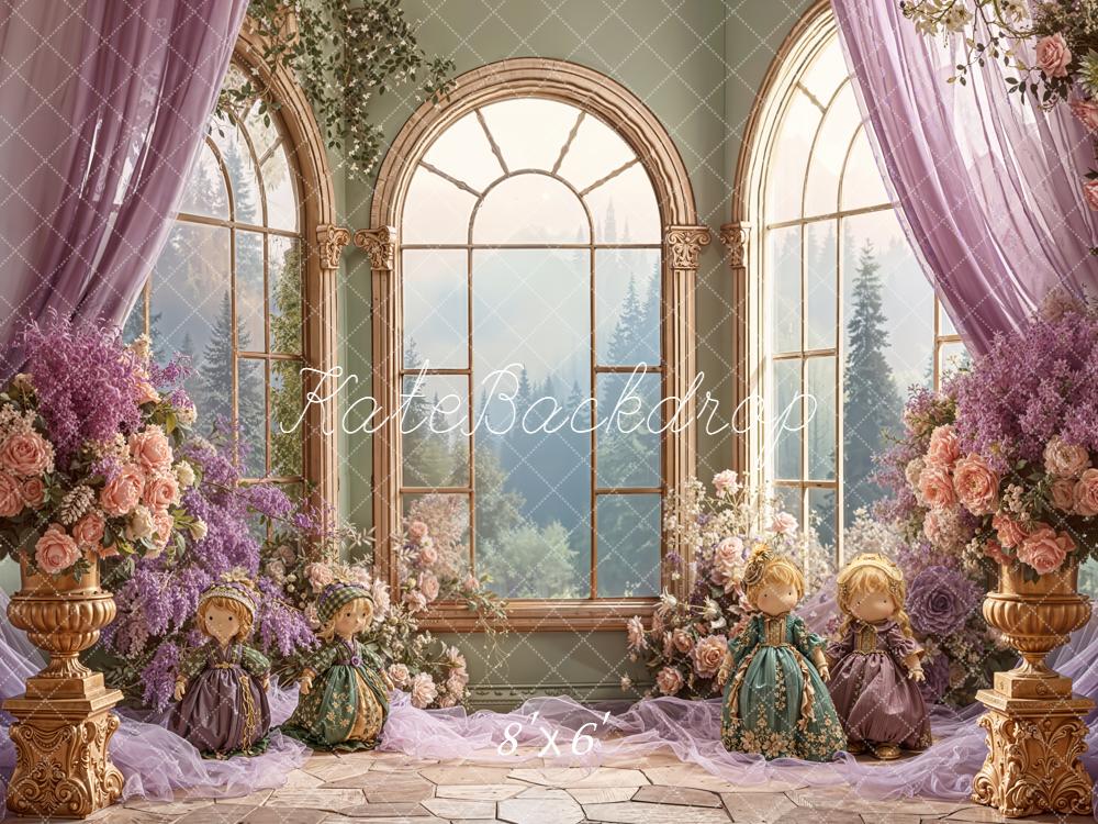 Kate Floral Arch Window Dolls Victorian Backdrop Designed by Emetselch -UK