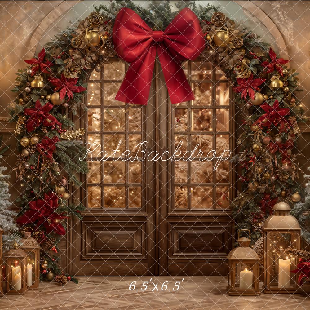Kate Christmas Floral Arch Lantern Trees Backdrop Designed by Emetselch -UK