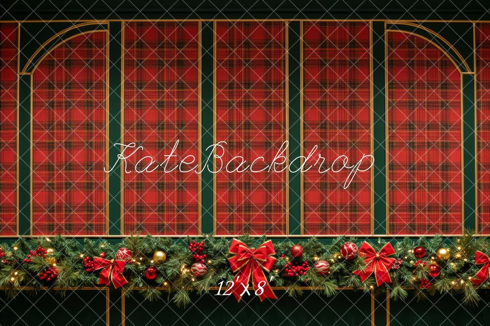 Kate Christmas Tartan Arch Garland Backdrop Designed by Patty Robert