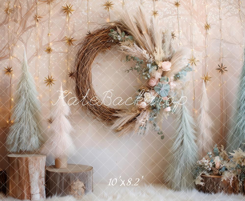 Kate Cozy Christmas Boho Wreath Backdrop Designed by Patty Robert -UK