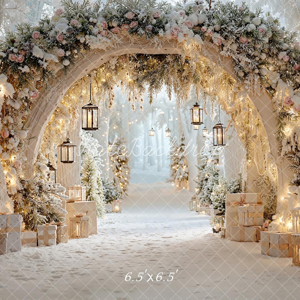 Kate Winter Flower Arch Presents Lanterns Backdrop Designed by Emetselch -UK