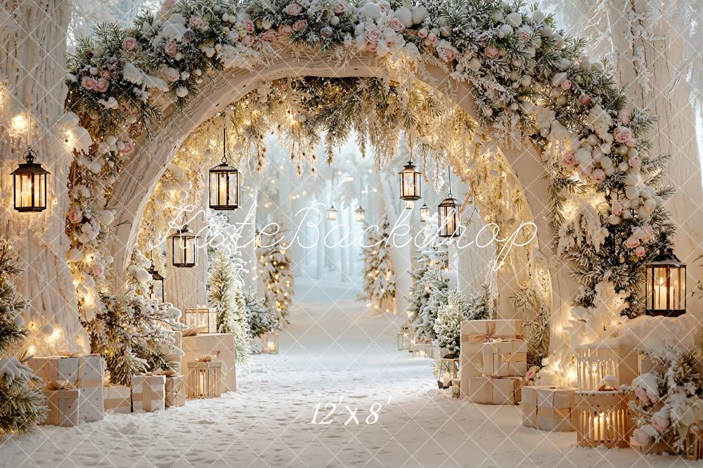 Kate Winter Flower Arch Lanterns Presents Fleece Backdrop Designed by Emetselch -UK