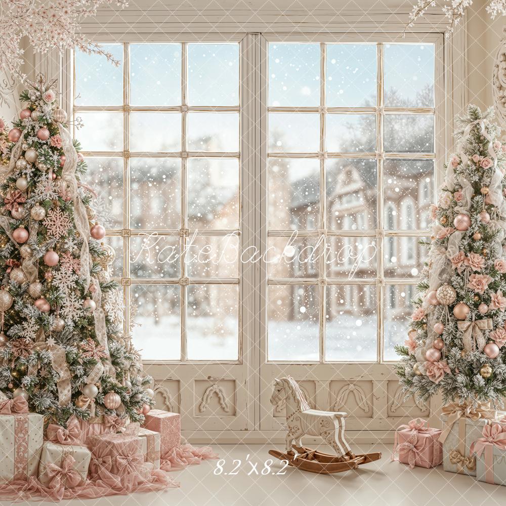 Kate Christmas Trees Window Winter Backdrop Designed by Emetselch -UK