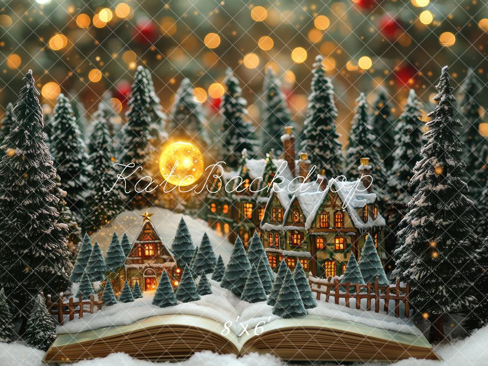 Kate Christmas Snowy Village Book Backdrop Designed by Mini MakeBelieve -UK