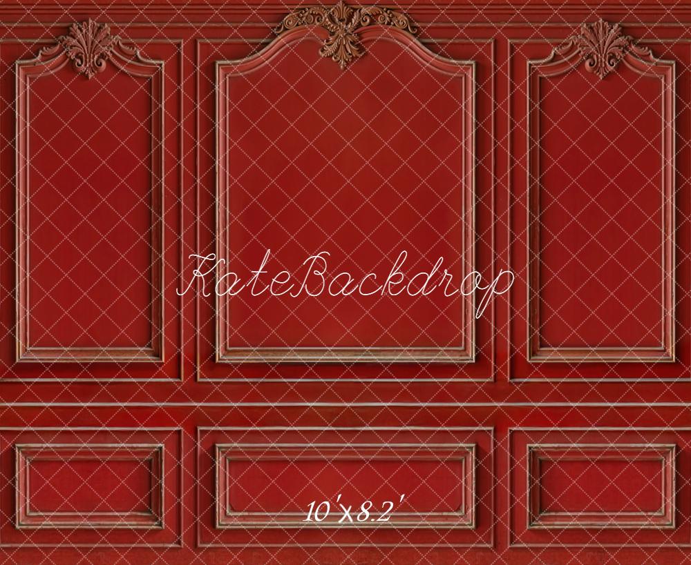 Kate Red Retro Wall Moulding Backdrop Designed by Kate Image -UK