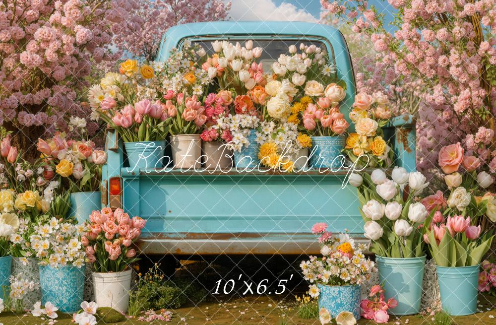 Kate Truck Spring Pink Blossoms Backdrop Designed by Emetselch -UK
