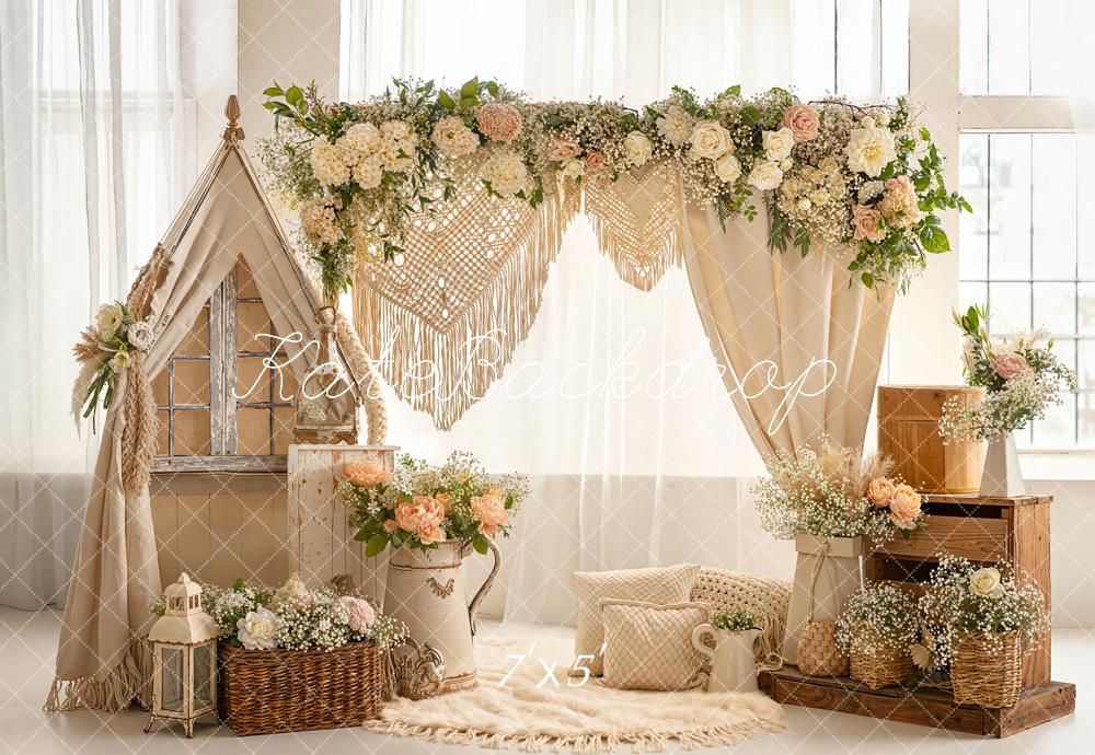 Kate Boho Floral Arch Tent Baskets Backdrop Designed by Emetselch