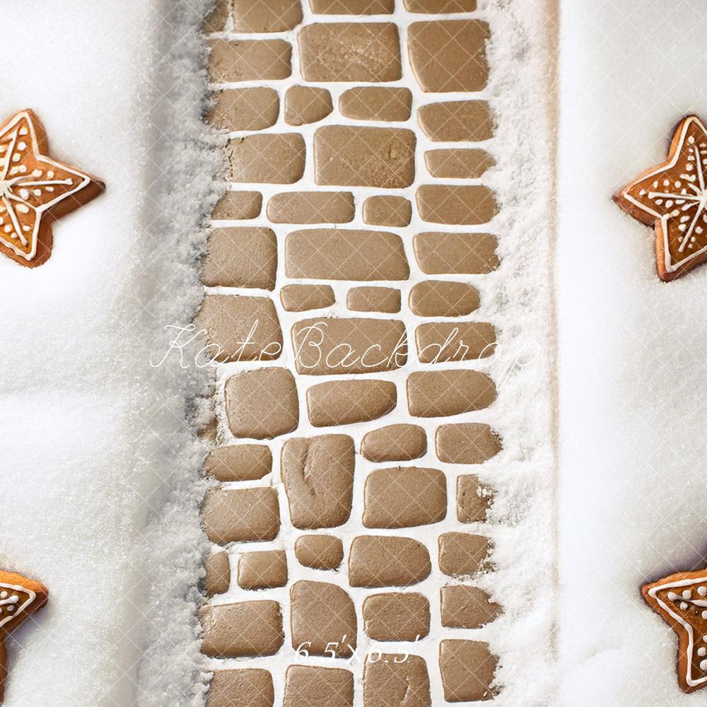 Kate Gingerbread Snow Cobblestone Backdrop Designed by Mandy Ringe Photography