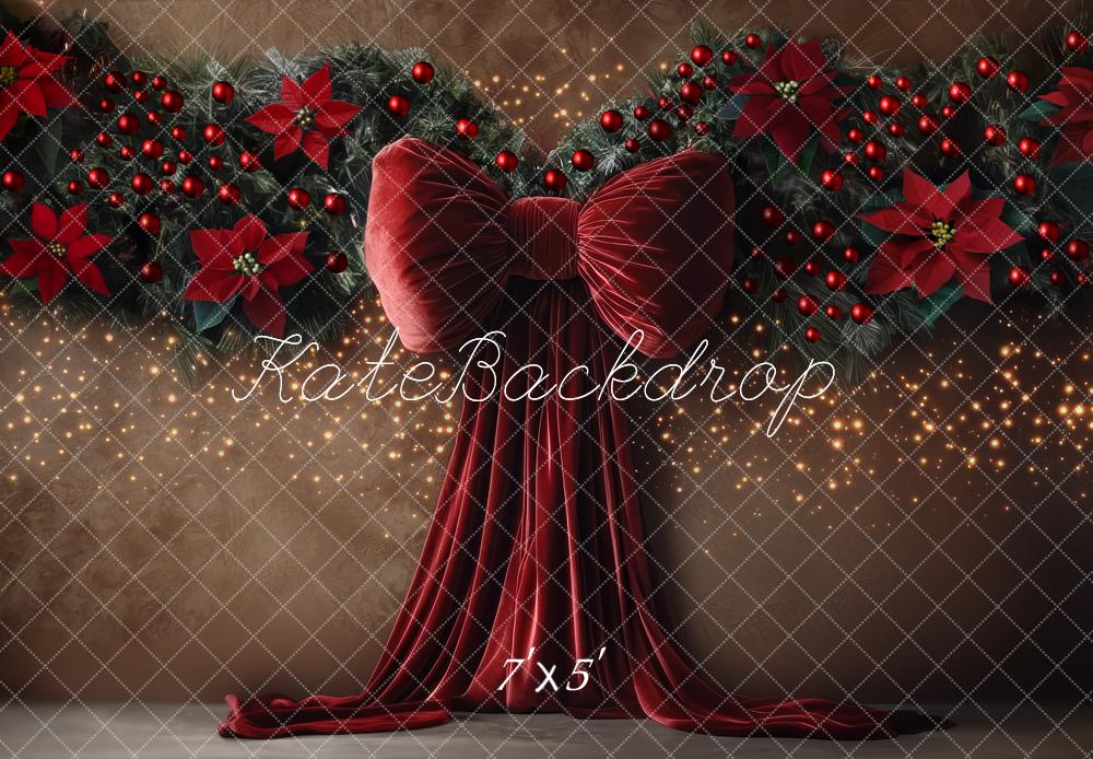 Kate Christmas Red Bow Garland Backdrop Designed by Mini MakeBelieve -UK
