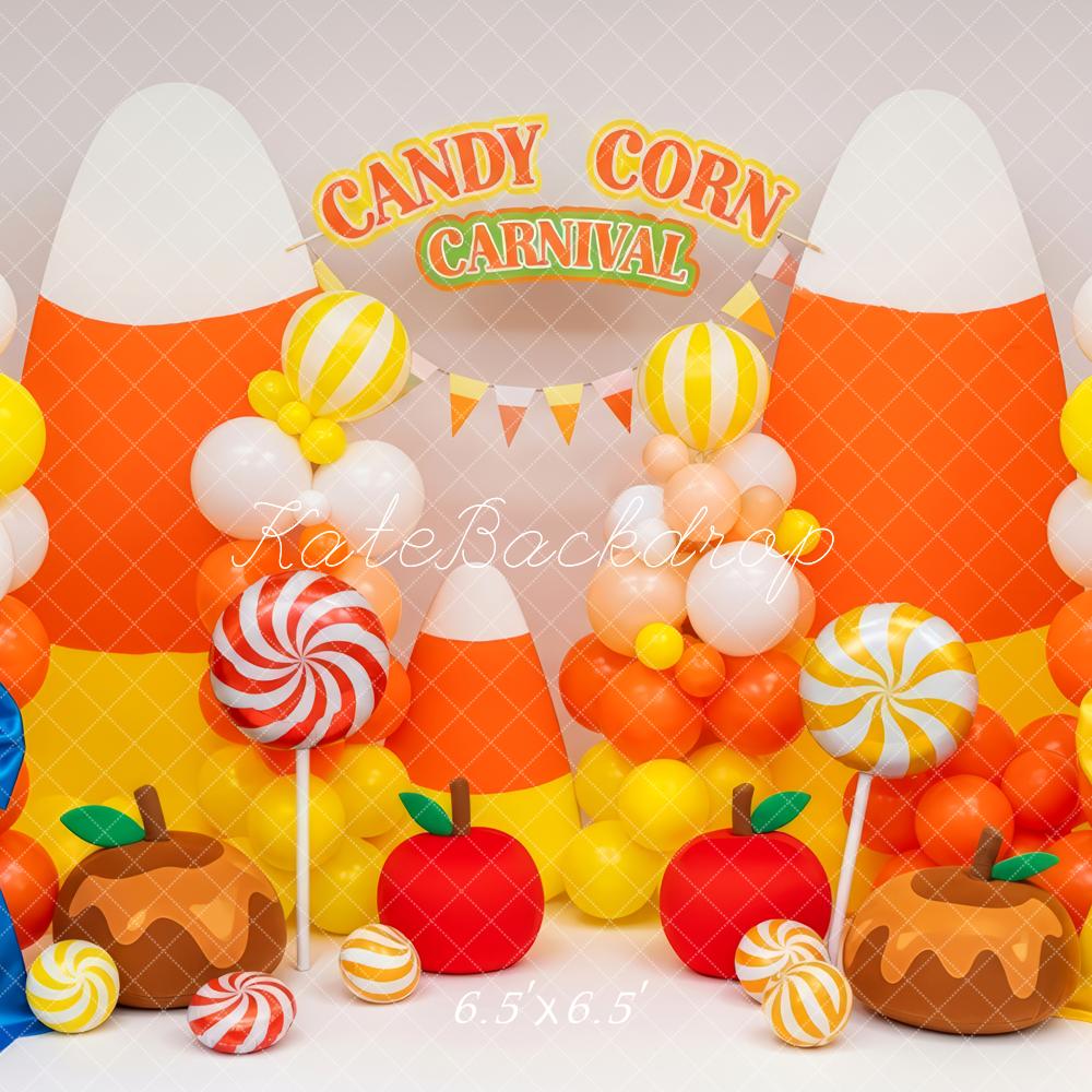 Kate Candy Corn Balloons Sweets Carnival Backdrop Designed by Patty Robert