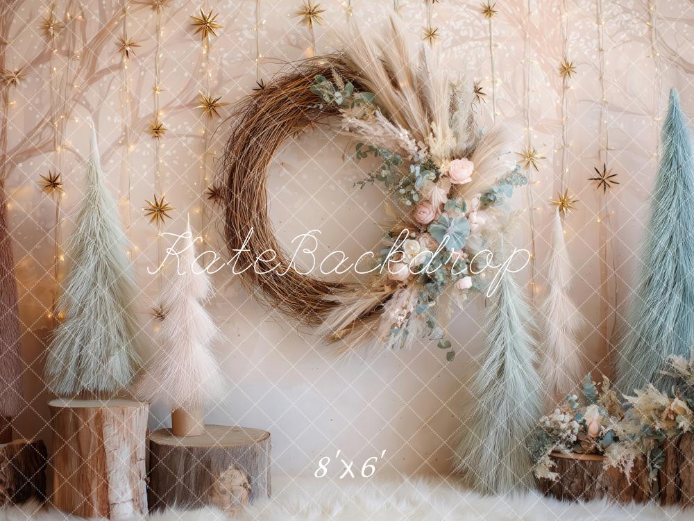 Kate Cozy Christmas Boho Wreath Backdrop Designed by Patty Robert -UK