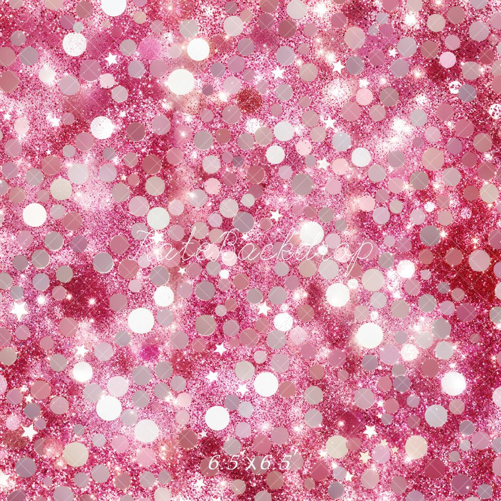 Kate Pink Glitter Bokeh Stars Backdrop Designed by Emetselch