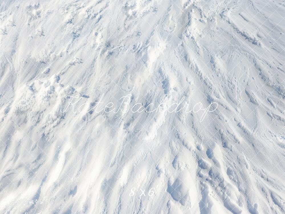 Kate Snowy Ground Texture White Fleece Backdrop Designed by Emetselch