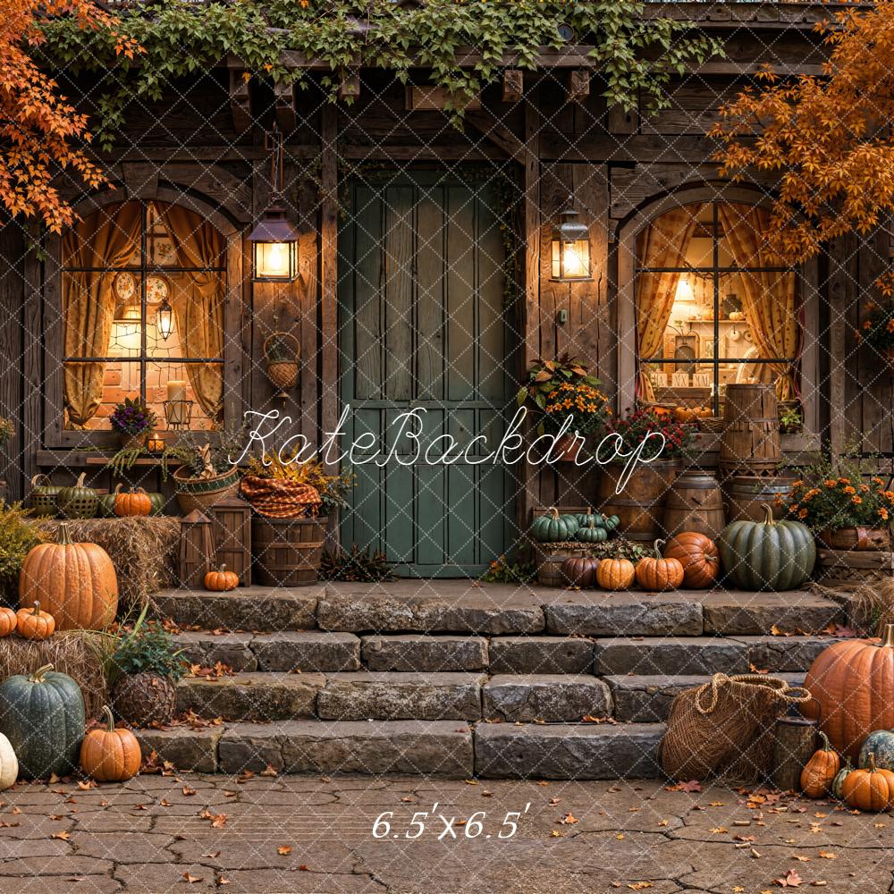 Kate Autumn Pumpkins House Backdrop Designed by Emetselch -UK