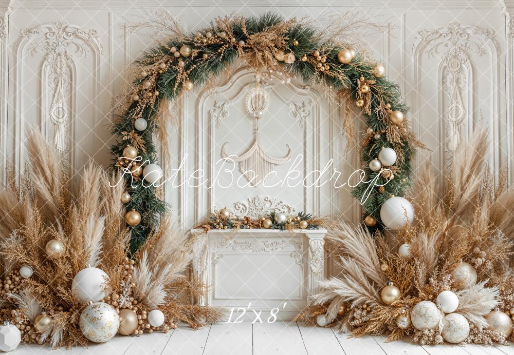 Kate Christmas Arch Pampas Fleece Backdrop Designed by Emetselch -UK