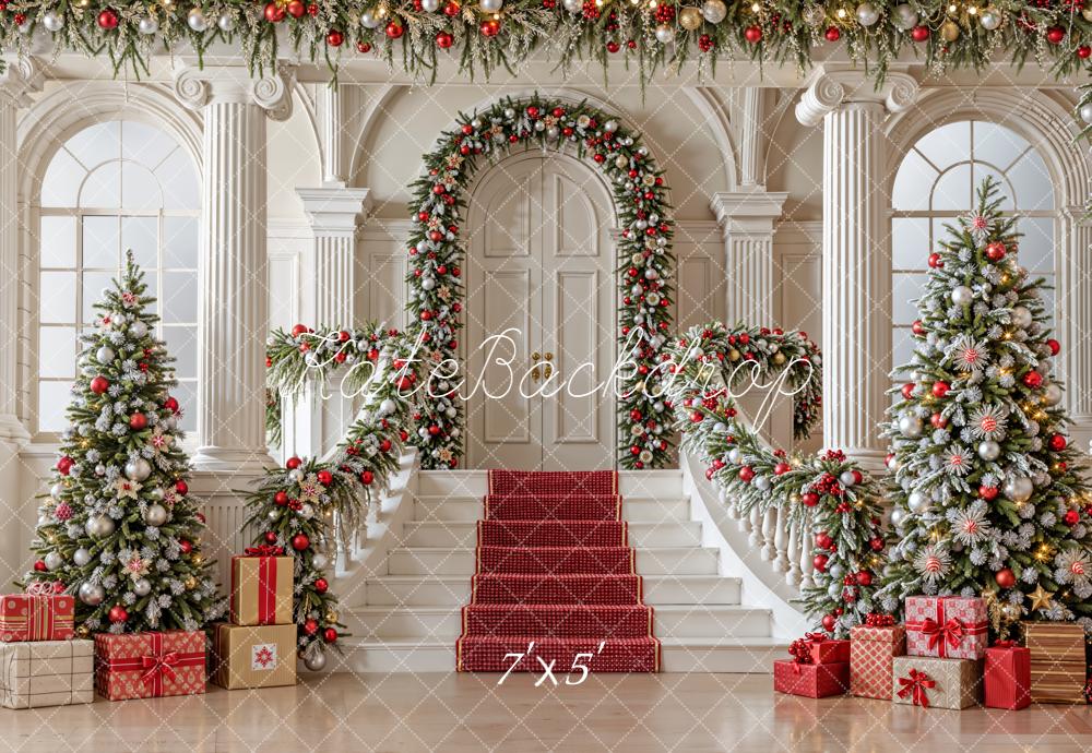 Kate Christmas Staircase Garland Backdrop Designed by Emetselch