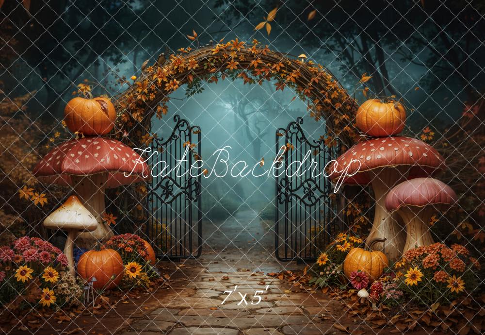 Kate Halloween Pumpkin Mushroom Arch Gate Backdrop Designed by Chain Photography -UK