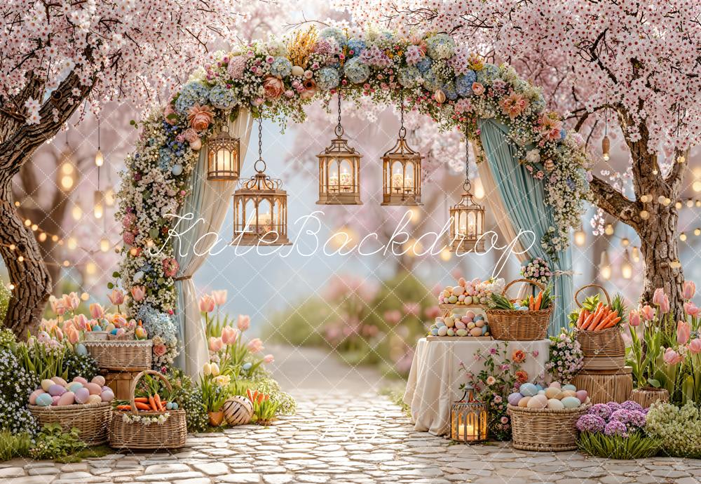 Kate Easter Bunny Garland Lanterns Garden Backdrop Designed by Emetselch