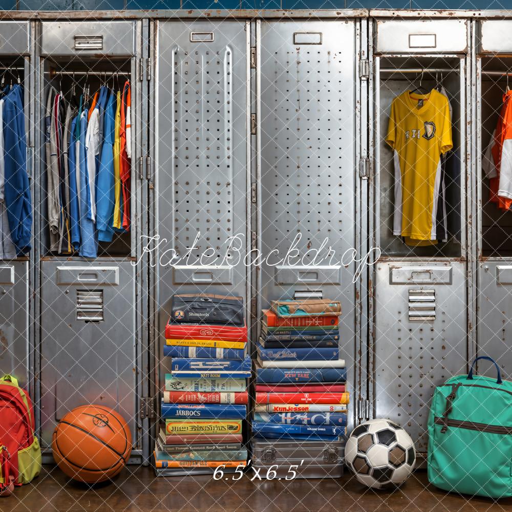 Kate Back To School Lockers Books Sports Backdrop Designed by Emetselch