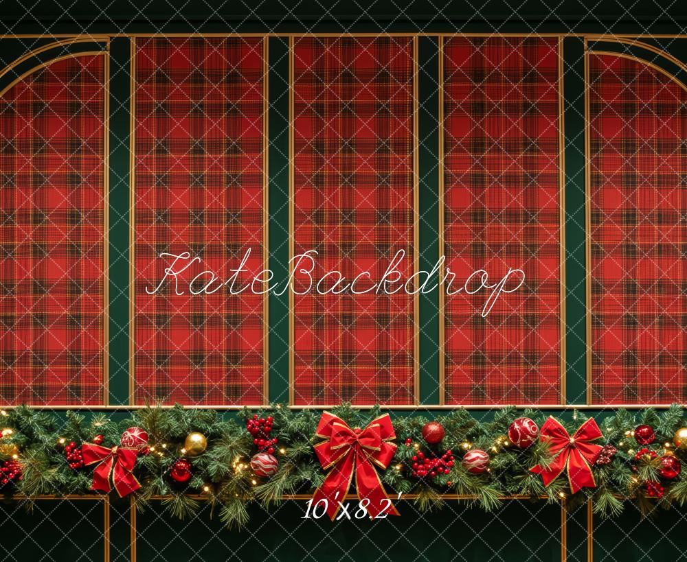 Kate Christmas Tartan Arch Garland Backdrop Designed by Patty Robert