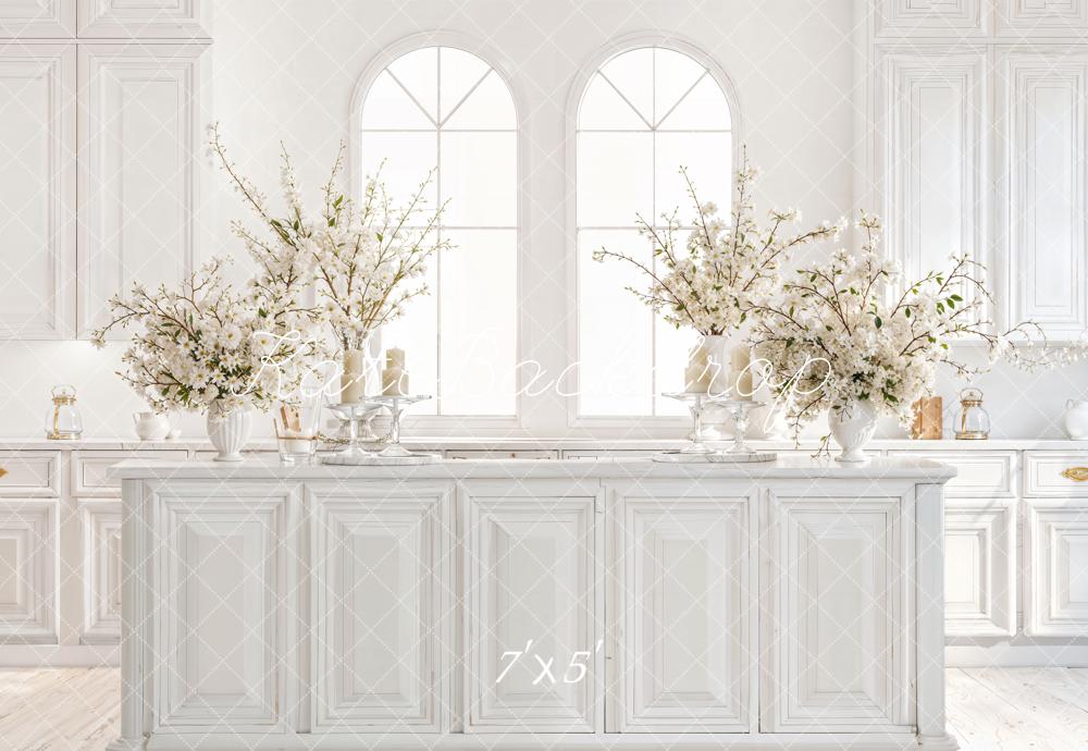 Kate White Kitchen Cabinets Blossom Backdrop Designed by Emetselch