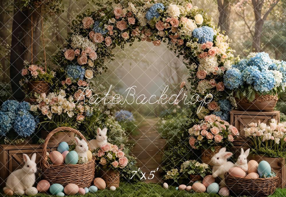 Kate Easter Bunny Flower Arch Forest Backdrop Designed by Emetselch