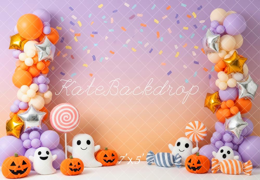 Kate Halloween Balloons Pumpkins Ghosts Backdrop Designed by Patty Robert