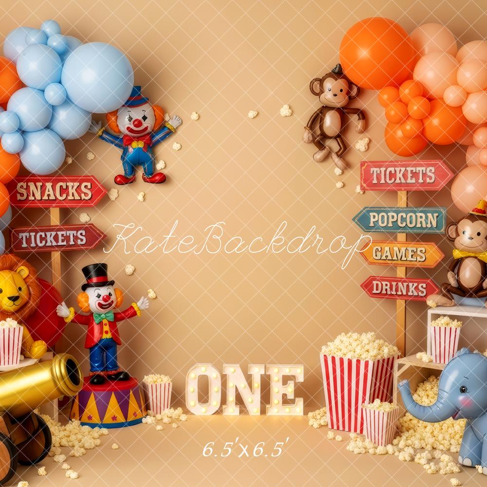 Kate 1st Birthday Circus Clown Balloons Backdrop Designed by Patty Robert