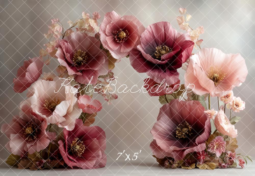Kate Large Burgundy Pink Flower Arch Backdrop Designed by Patty Robert