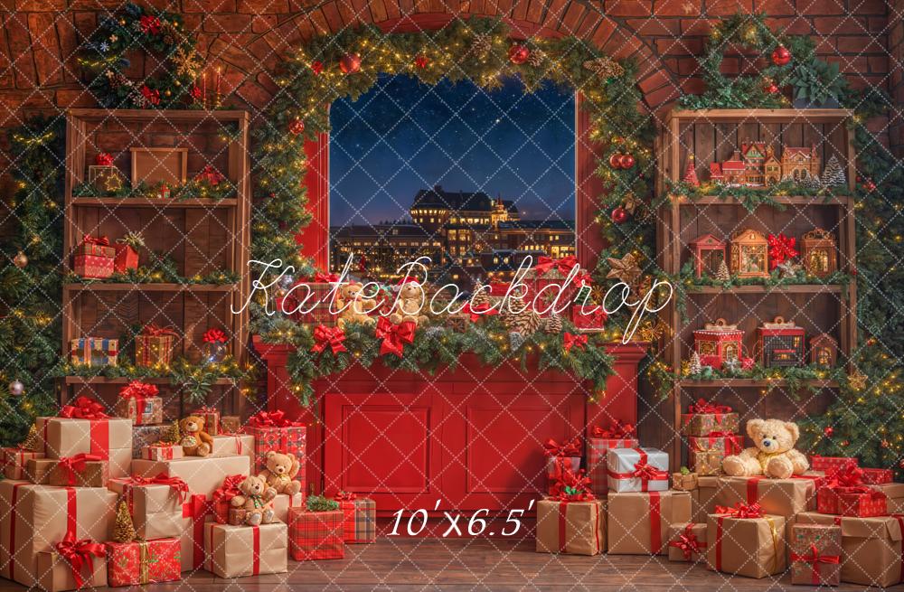 Kate Christmas Window Gift Boxes Shelves Backdrop Designed by Emetselch -UK
