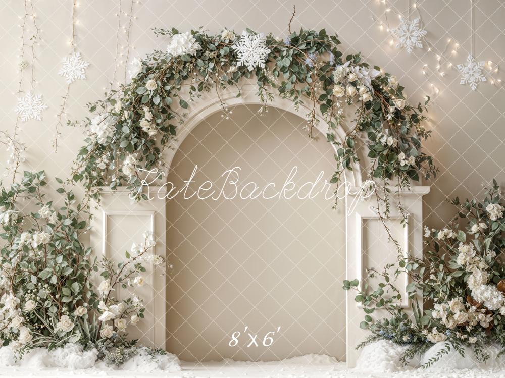 Kate Winter Arch Snowflakes Lights Fleece Backdrop Designed by Emetselch -UK