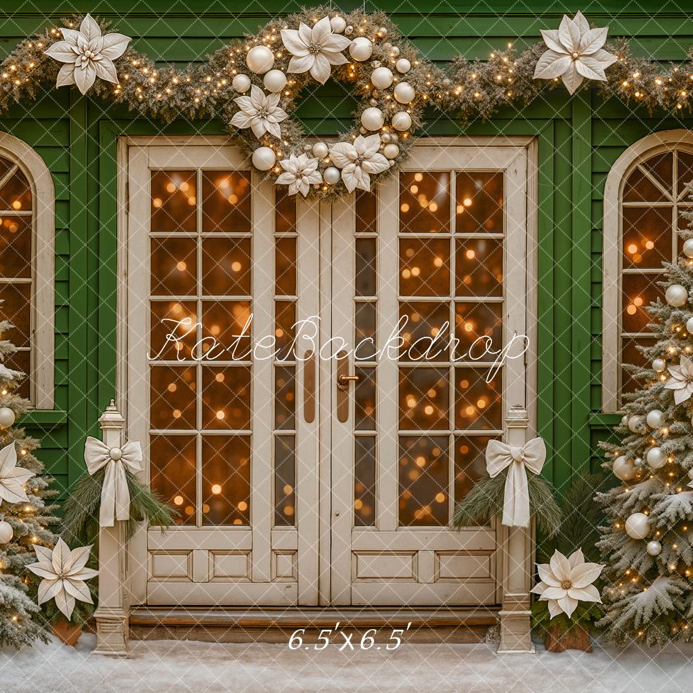 Kate Christmas Wreath Garland Trees Backdrop Designed by Ashley Paul