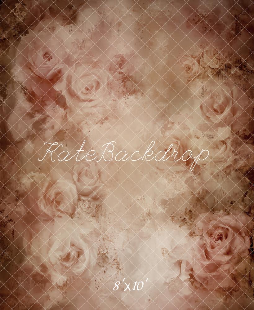 Kate Vintage Roses Abstract Texture Fleece Backdrop Designed by Emetselch -UK