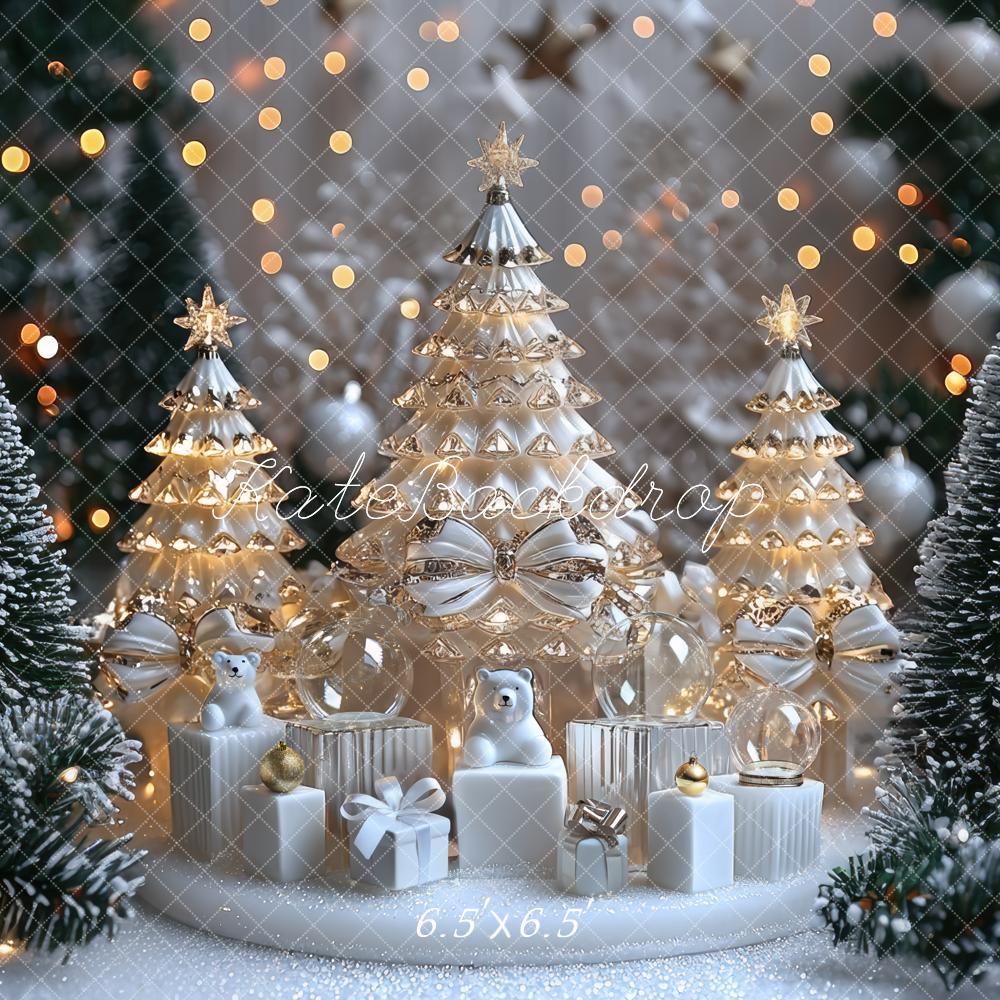 Kate Christmas Crystal Trees Snowy Gifts Backdrop Designed by Mini MakeBelieve -UK