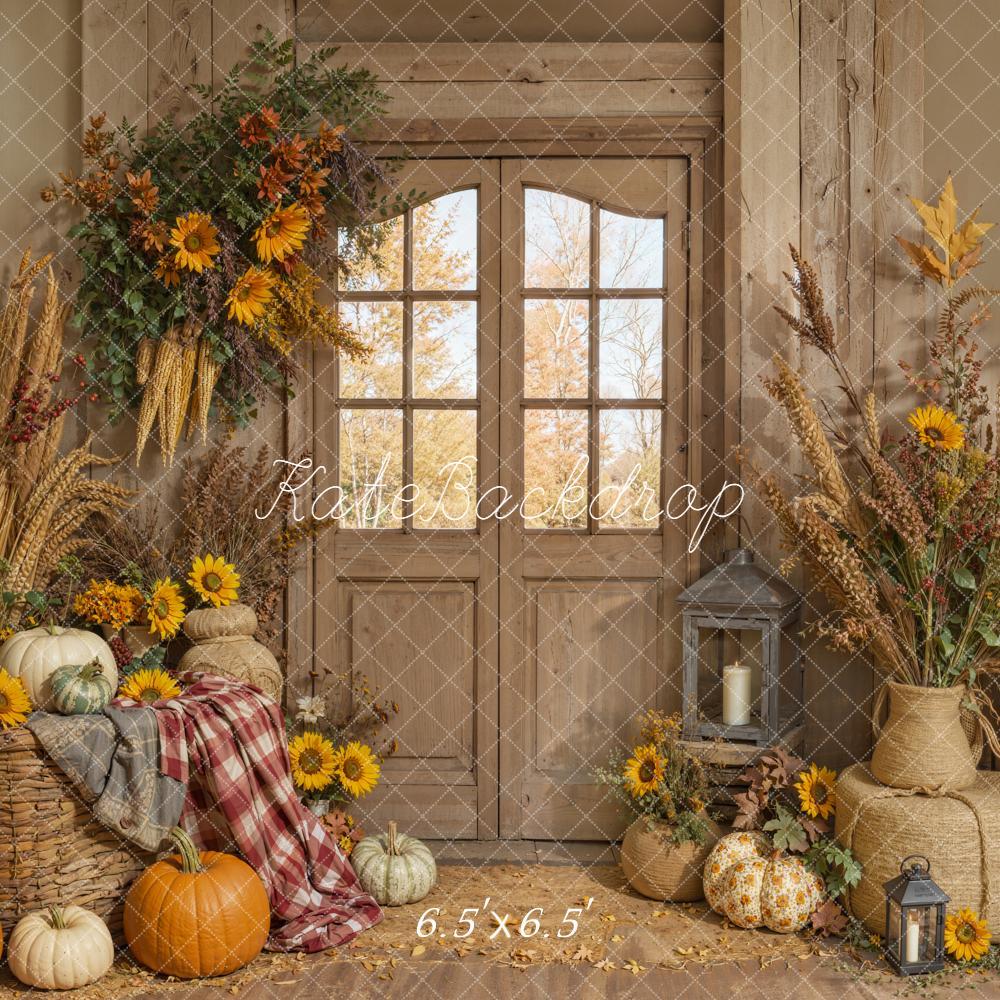 Kate Autumn Pumpkin Rustic Room Backdrop Designed by Emetselch -UK