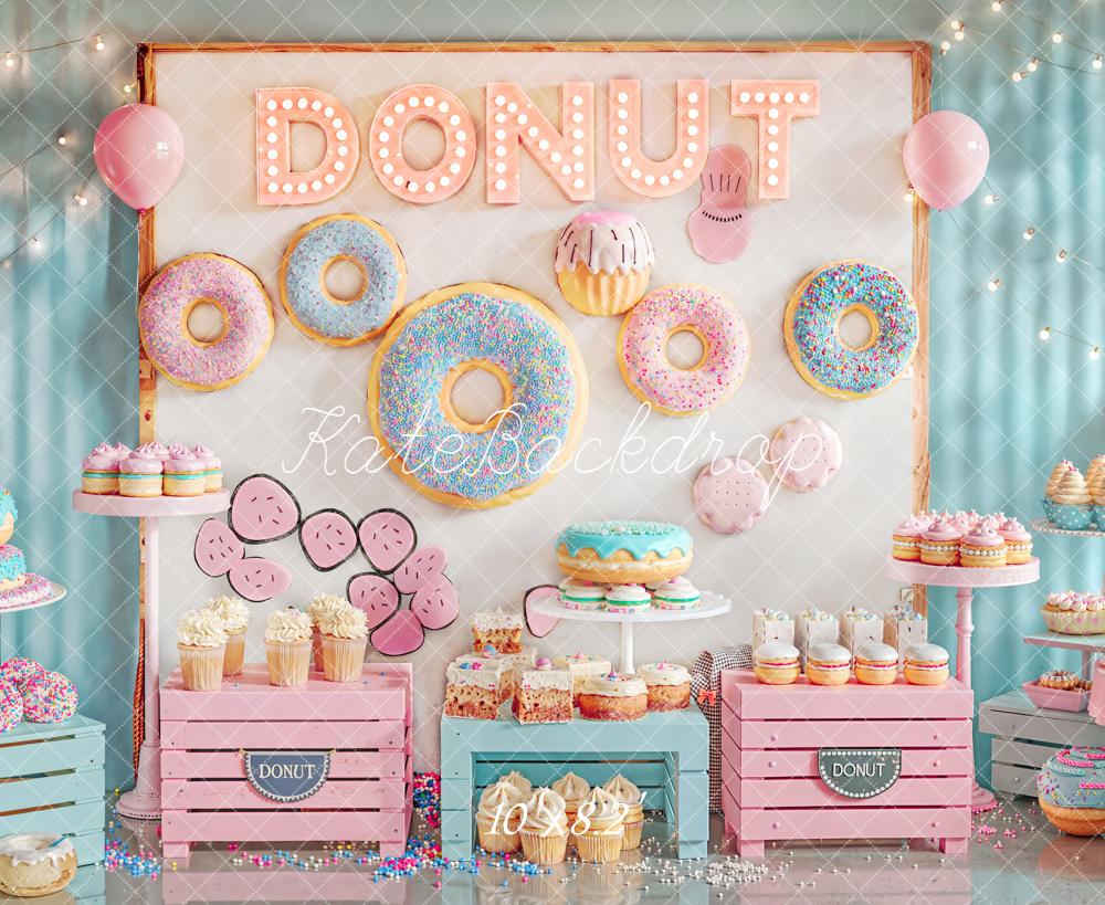 Kate Donut Cakes Smash Pastel Backdrop Designed by Emetselch -UK
